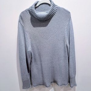 EUC Gillian & Nicole Light Gray Cotton Turtleneck Sweater Size 2X